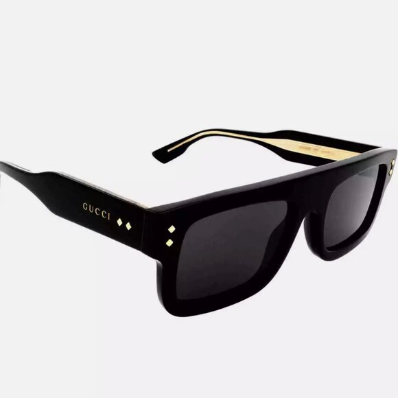 Gucci Grey 53mm Rectangular Men's Sunglasses - Picture 1 of 4